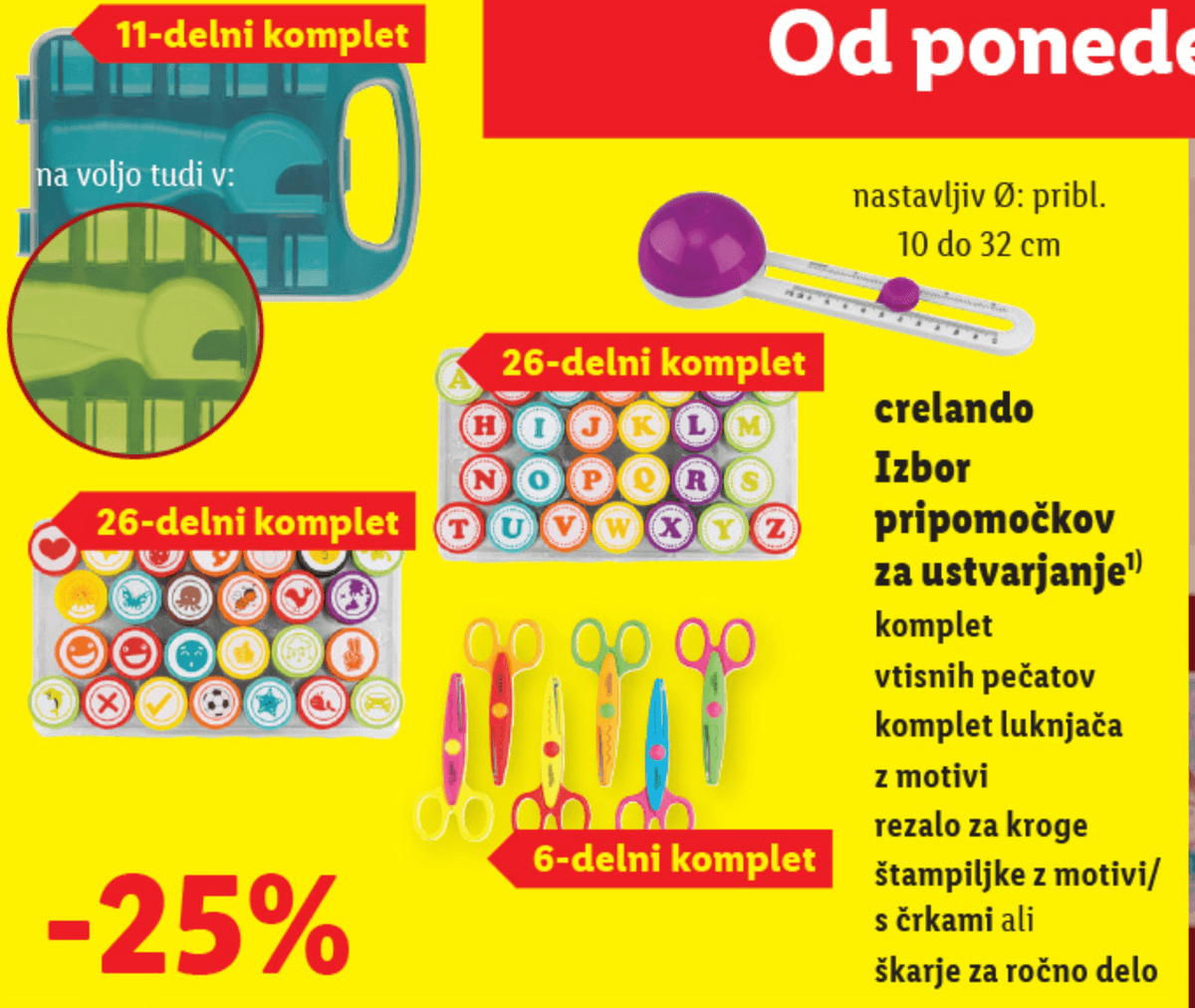 Crelado Izbor pripomočkov za ustvarjanje - Akcija v trgovini Lidl