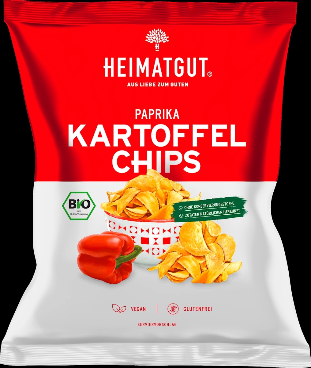 HEIMATGUT bio krompirjev čips s papriko 125 g - Akcija v trgovini Dm