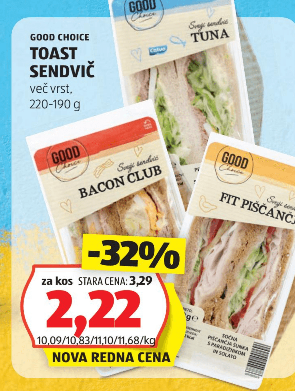 Toast Sendvič 220-190 g GOOD CHOICE - Akcija v trgovini Hofer