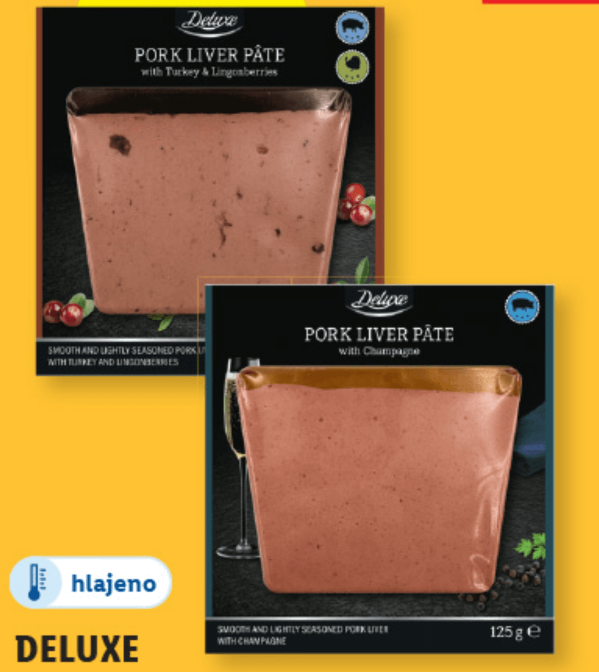 DELUXE Svinjska jetrna pašteta 125 g - Akcija v trgovini Lidl