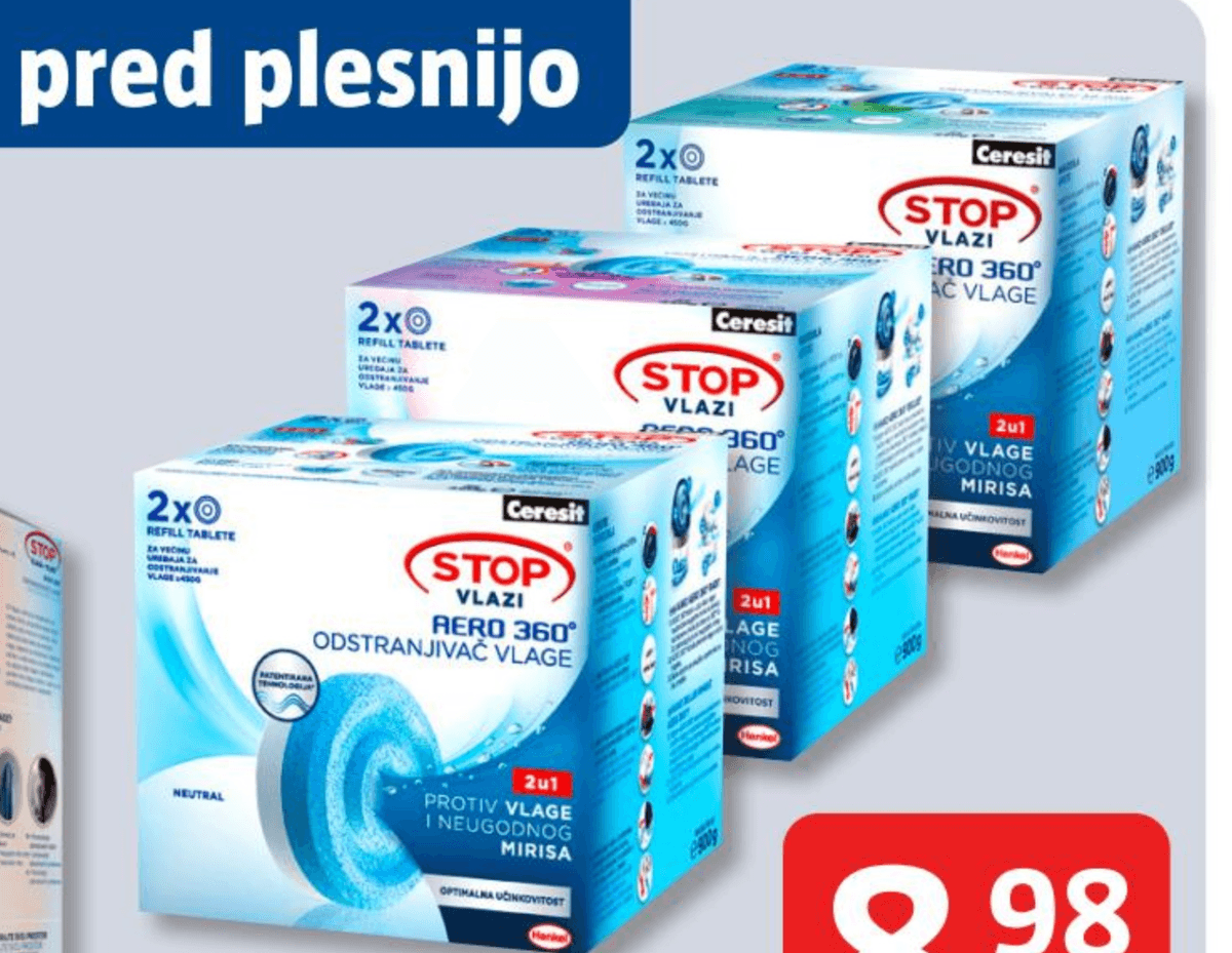 Polnilo za odstranjevalec vlage 'Aero 360°' 2 x tableta - Akcija v trgovini Bauhaus