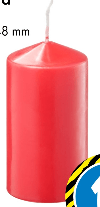 Stebrasta sveča - Akcija v trgovini Tedi