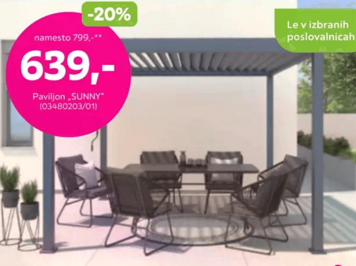 Paviljon „SUNNY" - Akcija v trgovini Mömax