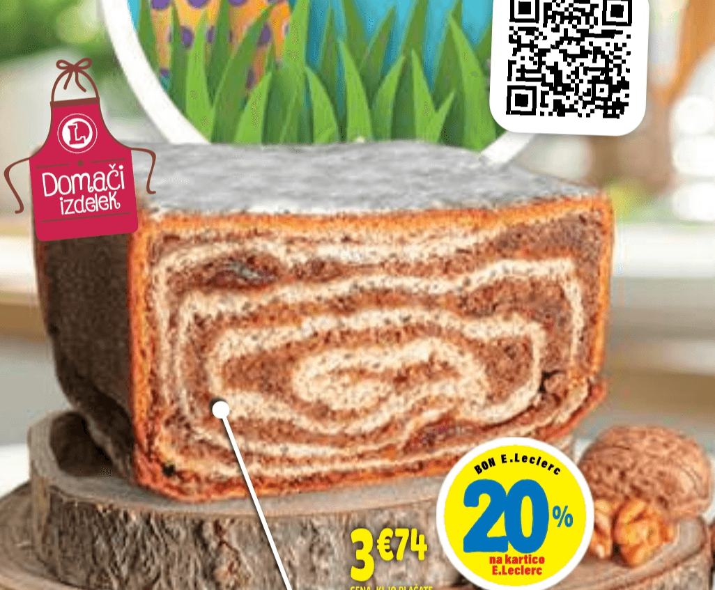 Domača orehova potica 400 g - Akcija v trgovini E.Leclerc