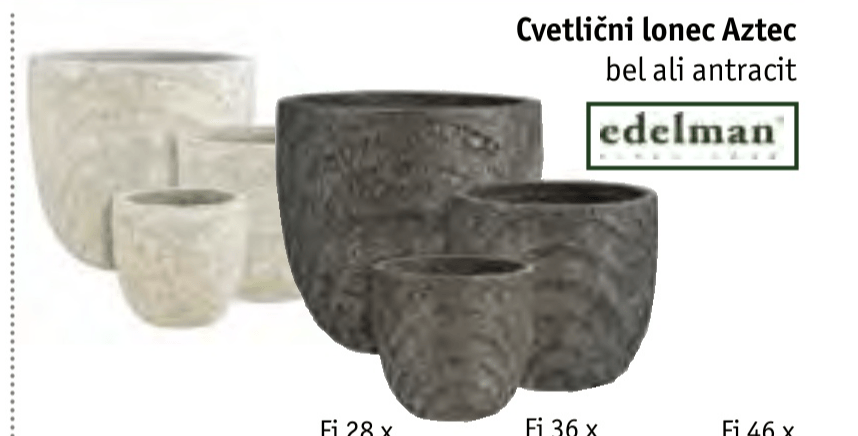 Cvetlični lonec Aztec Fi 28 x Višina 27 cm Edelman - Akcija v trgovini Jager