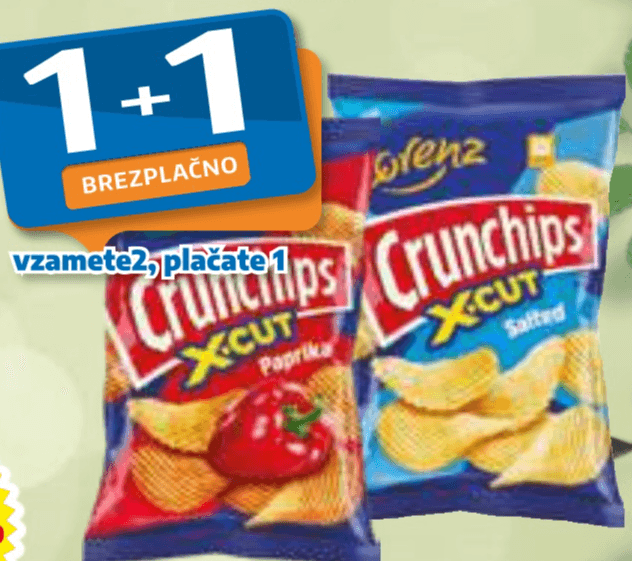 Rebrasti čips X-Cut Crunchips 130 g - Akcija v trgovini E.Leclerc