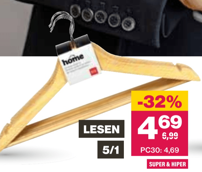 Obešalnik Home 5 kom - Akcija v trgovini Mercator