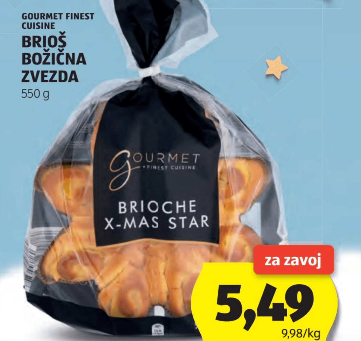 Gourmet Finest Cuisine Brioš Božična zvezda 550 g - Akcija v trgovini Hofer