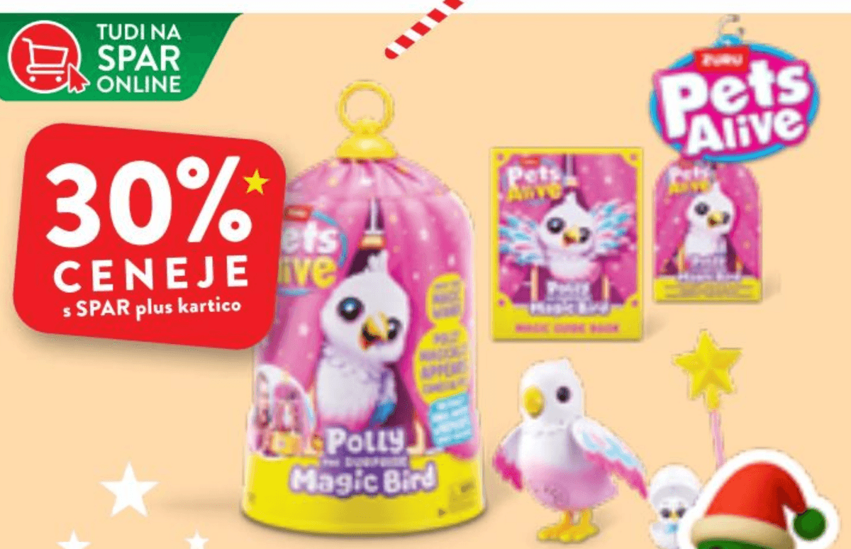 Ptica Polly Pets Alive - Akcija v trgovini Spar