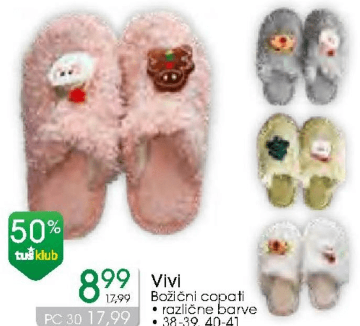 Vivi Božični copati - Akcija v trgovini Tuš