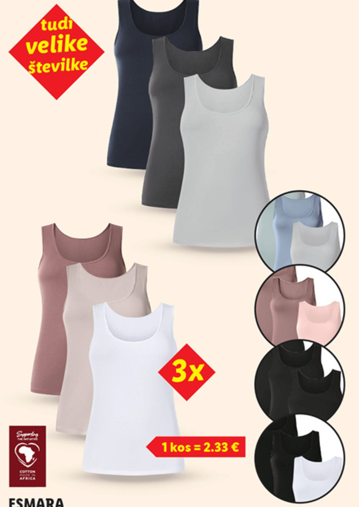Esmara Ženska majica 3 kosi - Akcija v trgovini Lidl