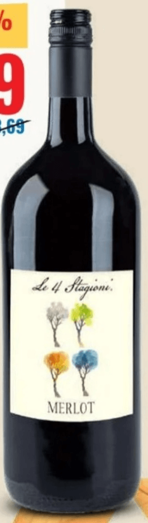 Merlot 1,5 l Le 4 Stagioni - Akcija v trgovini Eurospin