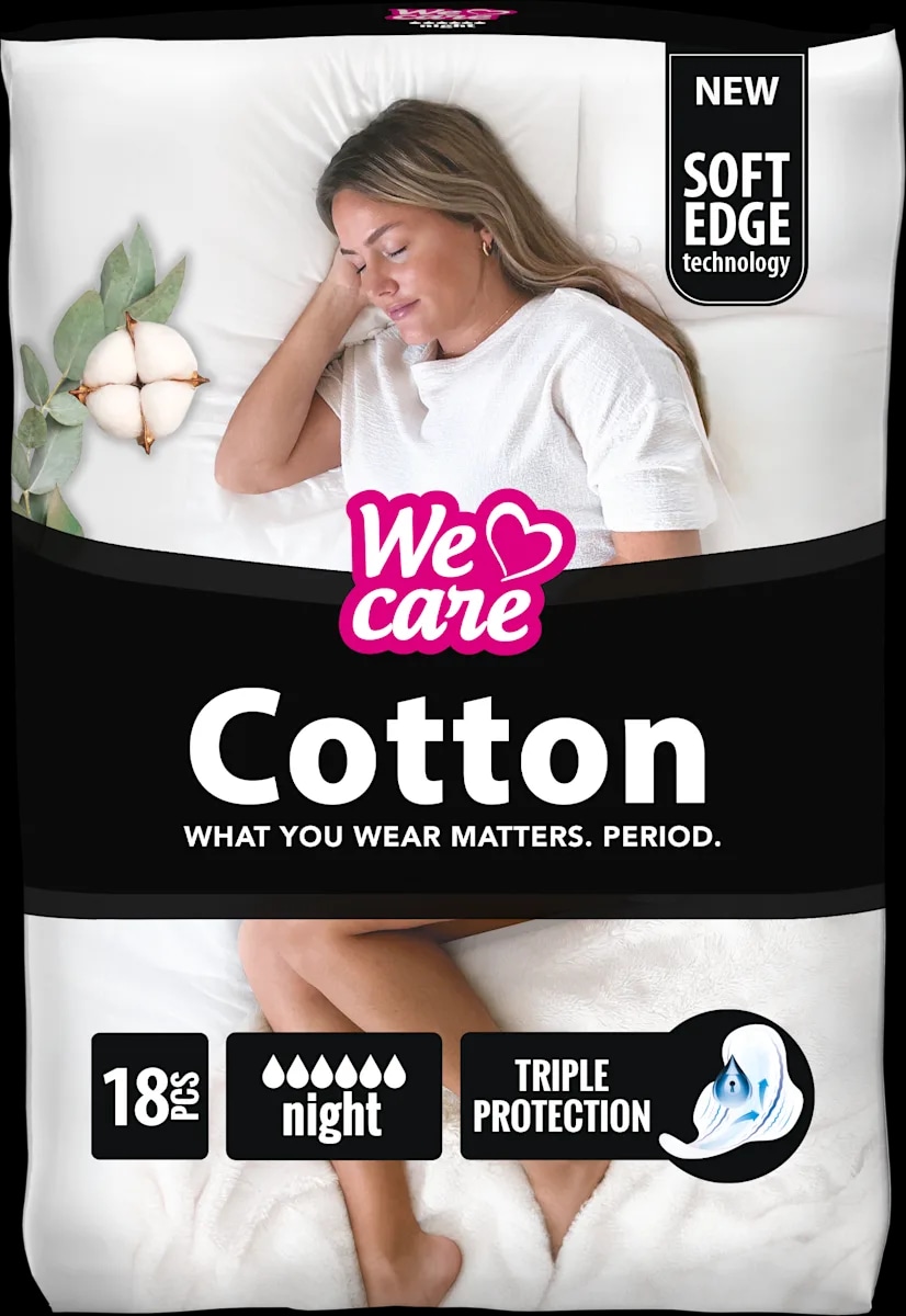 Violeta We Care Cotton Night damski nočni vložki 18 kosov Akcija v trgovini Dm