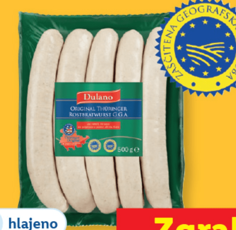 Dulano Selection Türinške pečenice 500 g - Akcija v trgovini Lidl