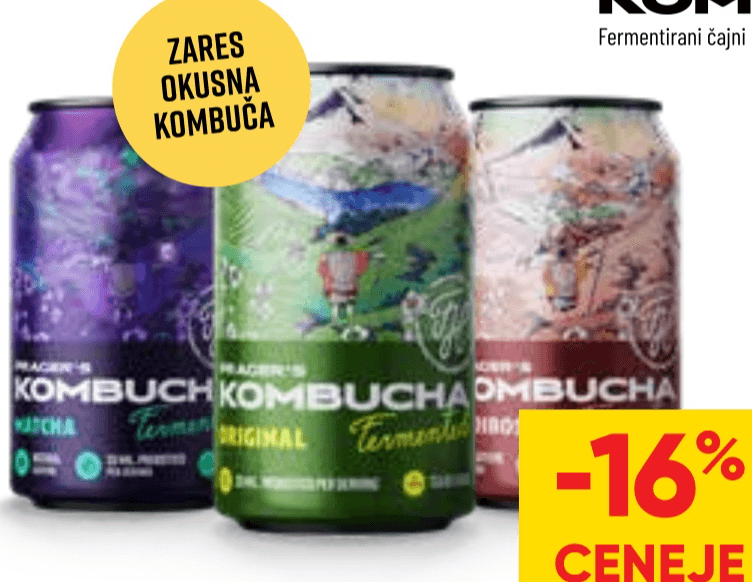 Napitek Prager's Kombucha 0,33 l - Akcija v trgovini Tuš