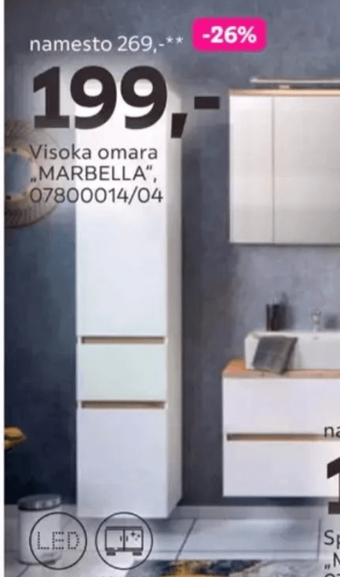 Visoka omara „MARBELLA" - Akcija v trgovini Mömax