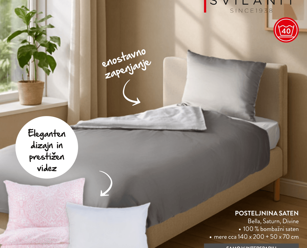Posteljnina Saten Svilanit - Akcija v trgovini Spar