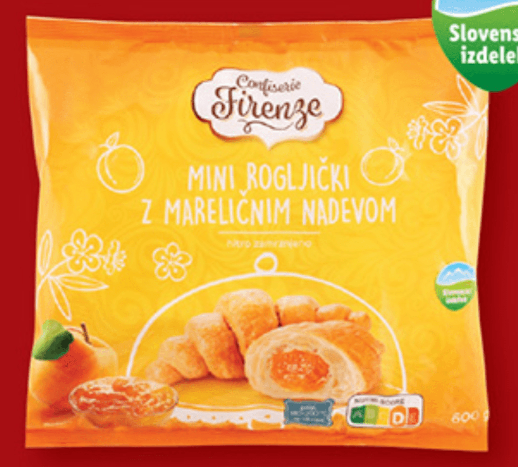 CONFISERIE FIRENZE Mini rogljički z mareličnim nadevom 600 g - Akcija v trgovini Lidl