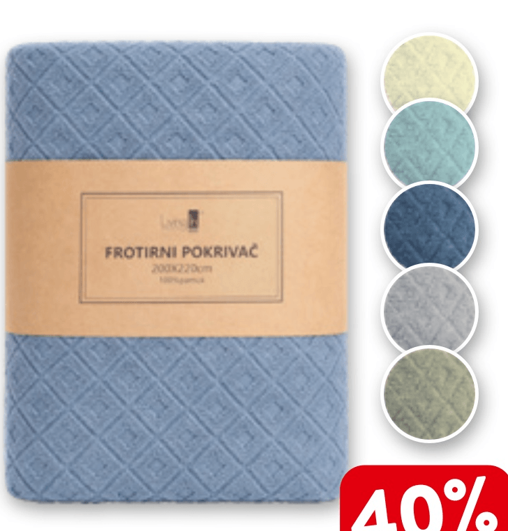 Bombažno pregrinjalo mere cca 150 x 200 cm - Akcija v trgovini Spar
