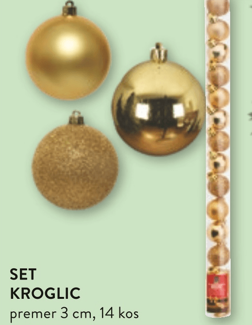 Set kroglic premer 3 cm, 14 kos - Akcija v trgovini Spar