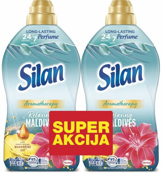 Silan Aromatherapy Mehčalec 124 pranj, 2 x 1,364 ml - Akcija v trgovini Tuš