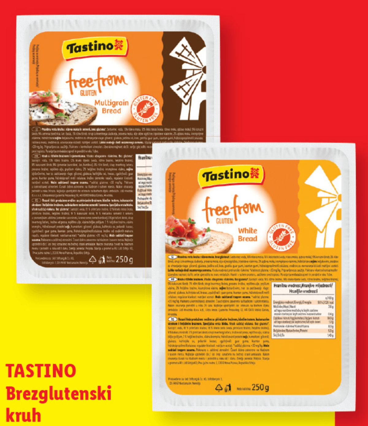 TASTINO Brezglutenski kruh 250 g - Akcija v trgovini Lidl