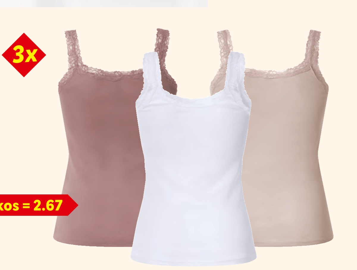 ESMARA Ženska spodnja majica 3 kosi - Akcija v trgovini Lidl