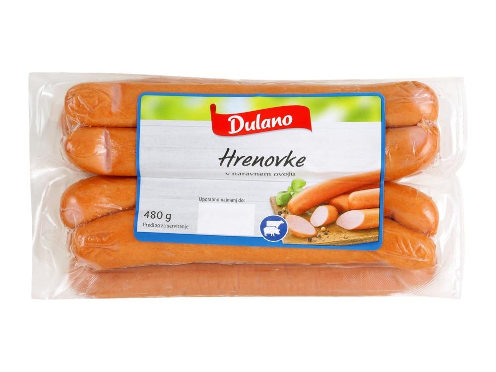DULANO Delikatesne hrenovke 480 g - Akcija v trgovini Lidl