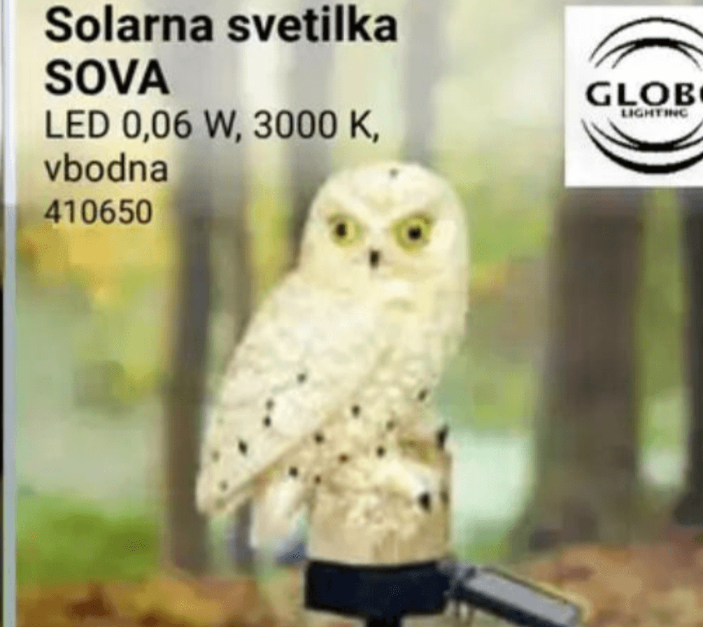 Solarna svetilka SOVA GLOBO LIGHTING - Akcija v trgovini Pevex