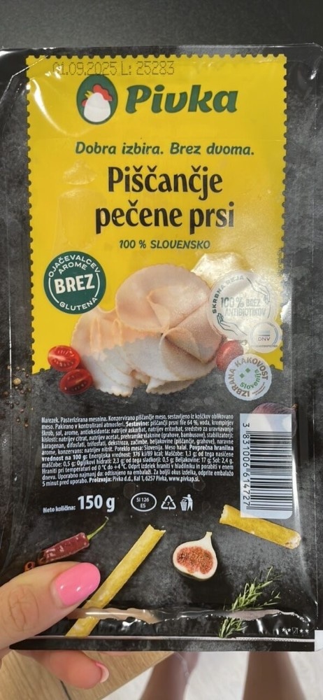 Pečene piščančje prsi 100 g Pivka Akcija v trgovini Spar