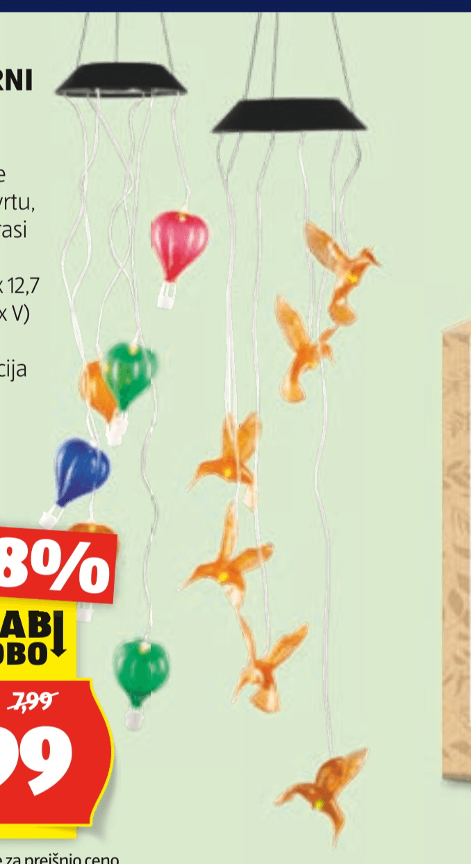 LED-solarni vetrni zvonec BELAVI - Akcija v trgovini Hofer