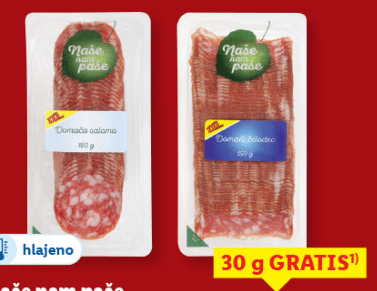 Naše nam paše domači narezek 100 g Akcija v trgovini Lidl
