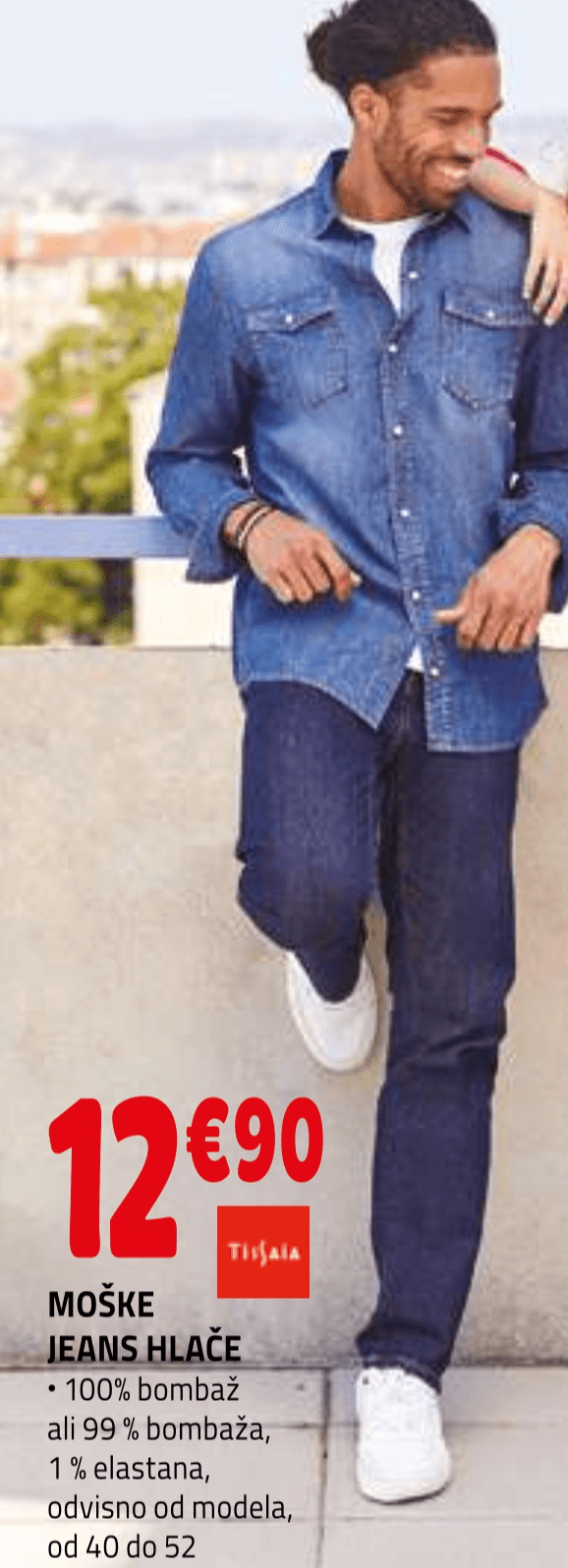 Moške Jeans Hlače Tissaïa - Akcija v trgovini E.Leclerc