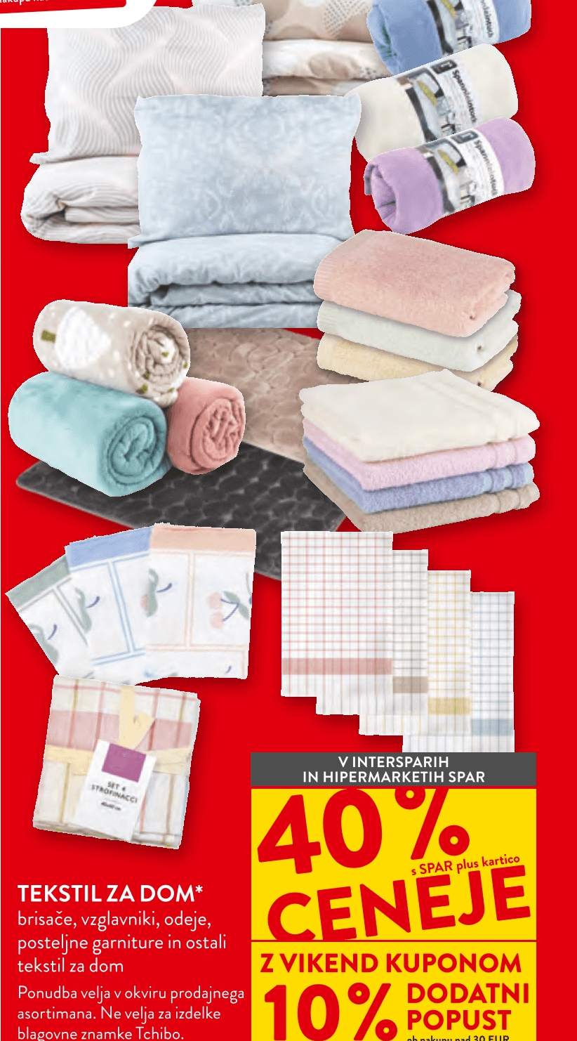 Tekstil za dom - Akcija v trgovini Spar