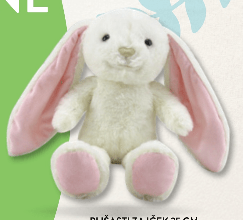 Plišasti zajček 25 cm - Akcija v trgovini Spar