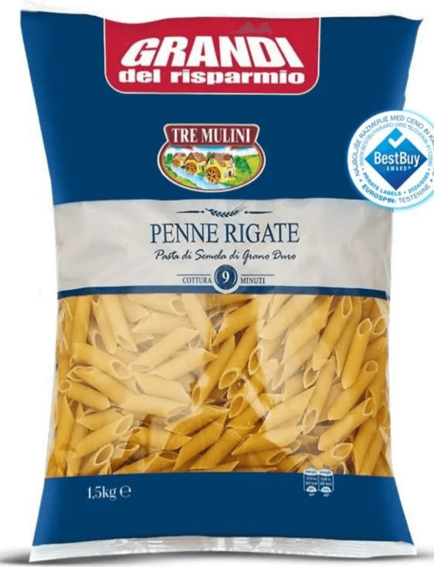 Pernesniki 1,5 kg TRE MULINI - Akcija v trgovini Eurospin