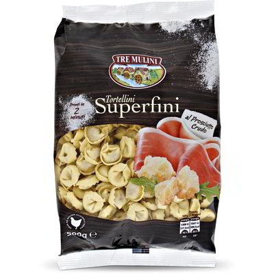 Tre Mulini Tortellini s pršutom 500 g - Akcija v trgovini Eurospin