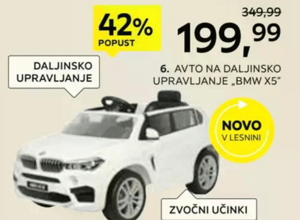 Avto na daljinsko upravljanje BMW X5 - Akcija v trgovini Lesnina