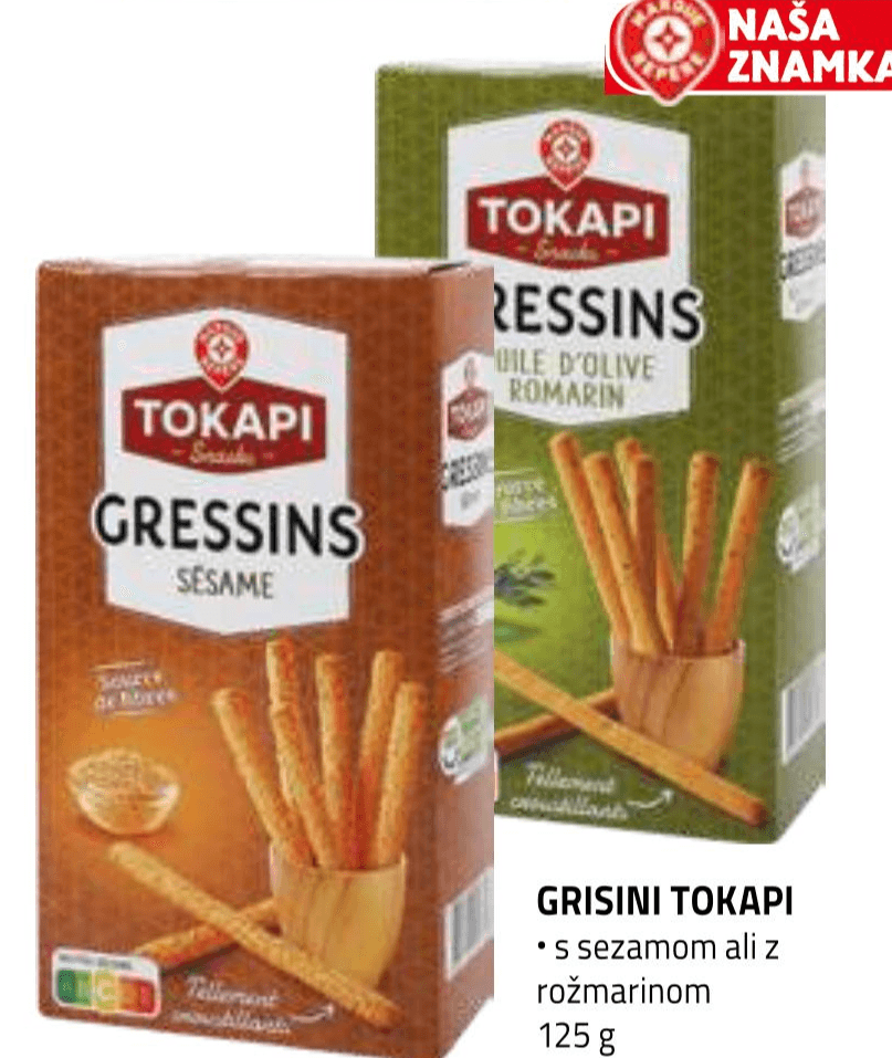 Grisini Tokapi 125 g Akcija v trgovini E.Leclerc