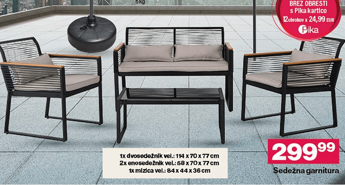 Sedežna garnitura - Akcija v trgovini Mercator