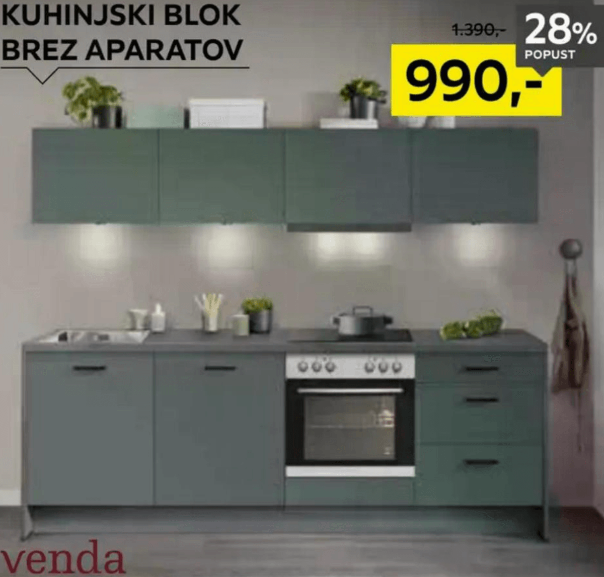 Kuhinjski blok brez aparatov Venda - Akcija v trgovini Lesnina