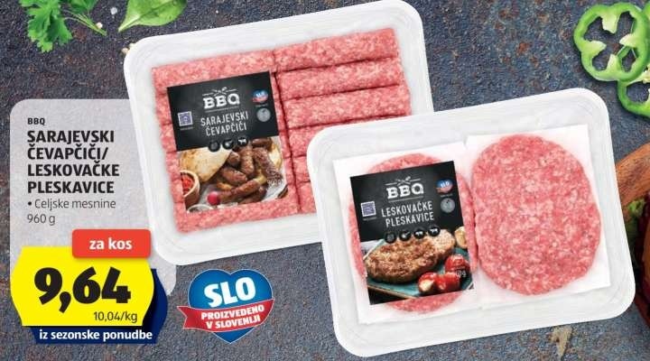 BBQ Sarajevski čevapčiči / Leskovačke pleskavice 960 g Akcija v trgovini Hofer