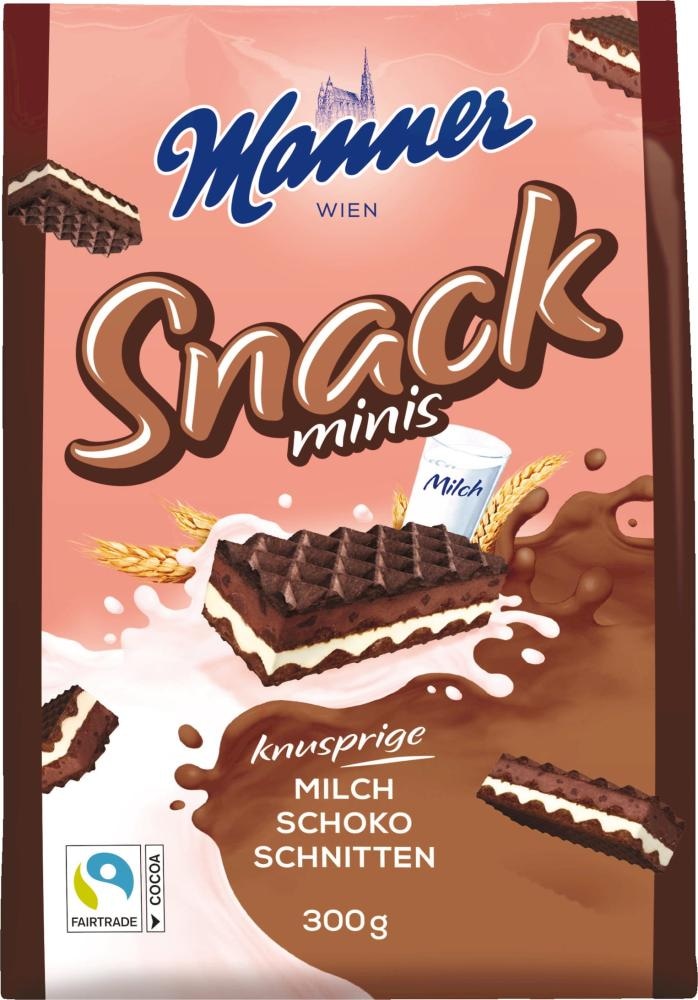 Vaflji Manner Snack Minis 300 g - Akcija v trgovini Tuš