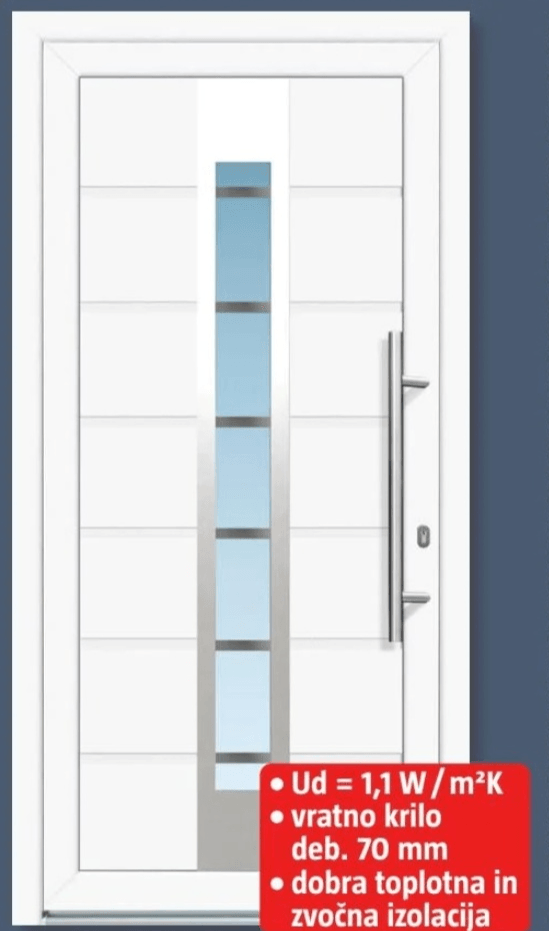 PVC vhodna vrata 'London KT48' š 100 x v 210 cm - Akcija v trgovini Bauhaus