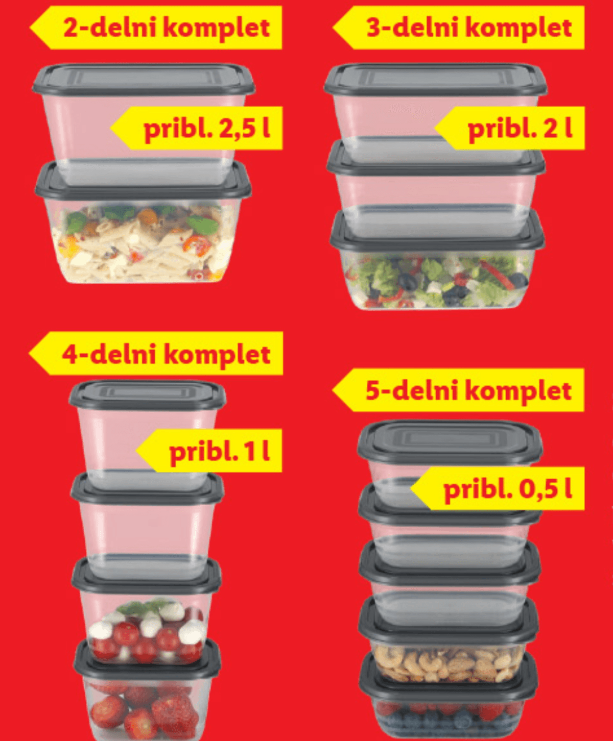 LIVARNO home Komplet posodic za shranjevanje - Akcija v trgovini Lidl