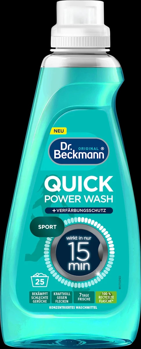 Dr. Beckmann Quick Power Wash Sport detergent za pranje perila 25 pranj - Akcija v trgovini Dm
