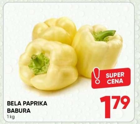 Bela izdolžena paprika 1 kg Akcija v trgovini Tuš