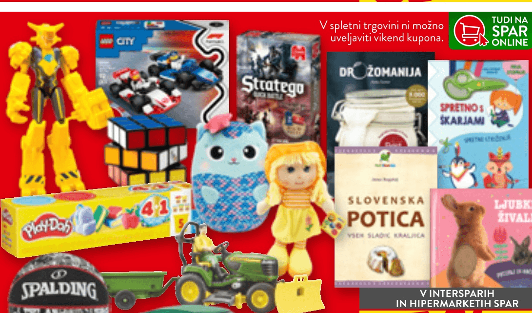 Igrače, knjige in pobarvanke - Akcija v trgovini Spar