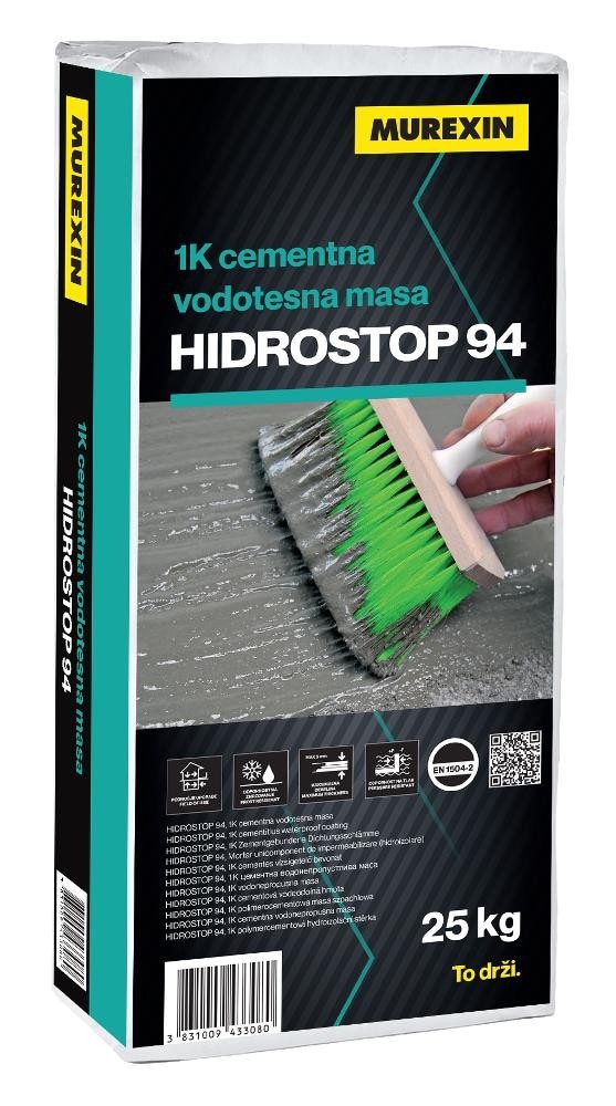 Cementna vodotesna masa 'Hidrostop 94' 25 kg KEMA Akcija v trgovini Bauhaus