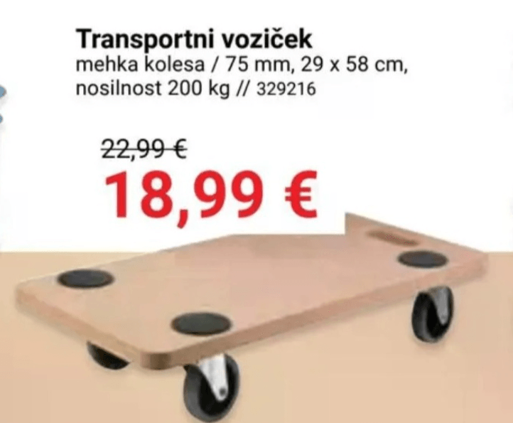 Transportni voziček - Akcija v trgovini Pevex